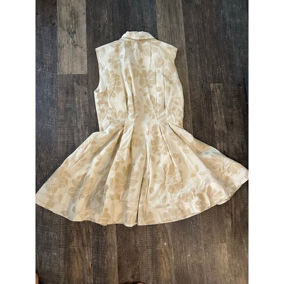 Alex Marie Women's Sand Tinsley Cotton Cap Sleeve Button Down Dress Size 10 - Picture 5 of 5